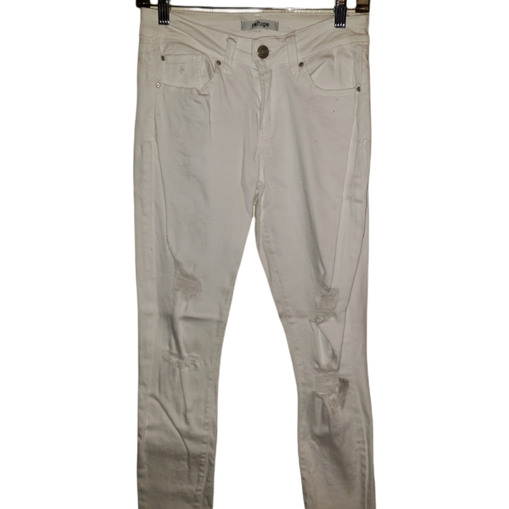 White Pockets Distressed Mid Rise Skinniest Ankle Jeans